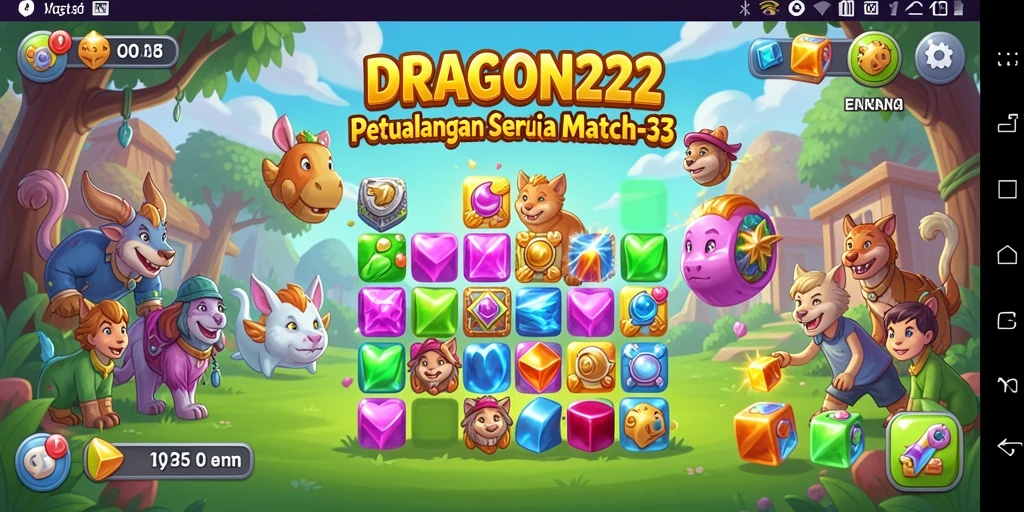 Screenshot gameplay seru dari DRAGON222 dalam suasana Match-3.