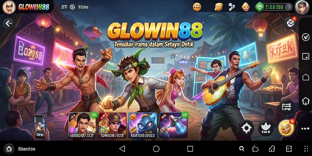 Screenshot GLOWIN88 menunjukkan gameplay yang seru dalam permainan musik.