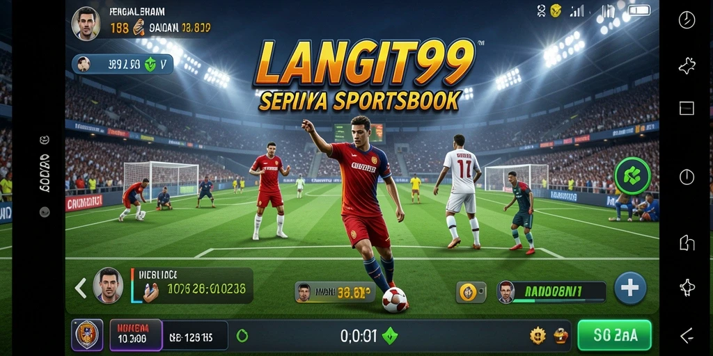 Tampilan menarik dari aplikasi LANGIT99 dengan berbagai fitur Sportsbook.