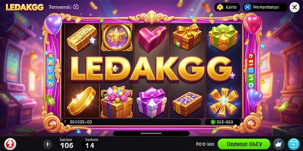 Tampilan gameplay LEDAKGG menampilkan keseruan permainan Slot yang mendebarkan.