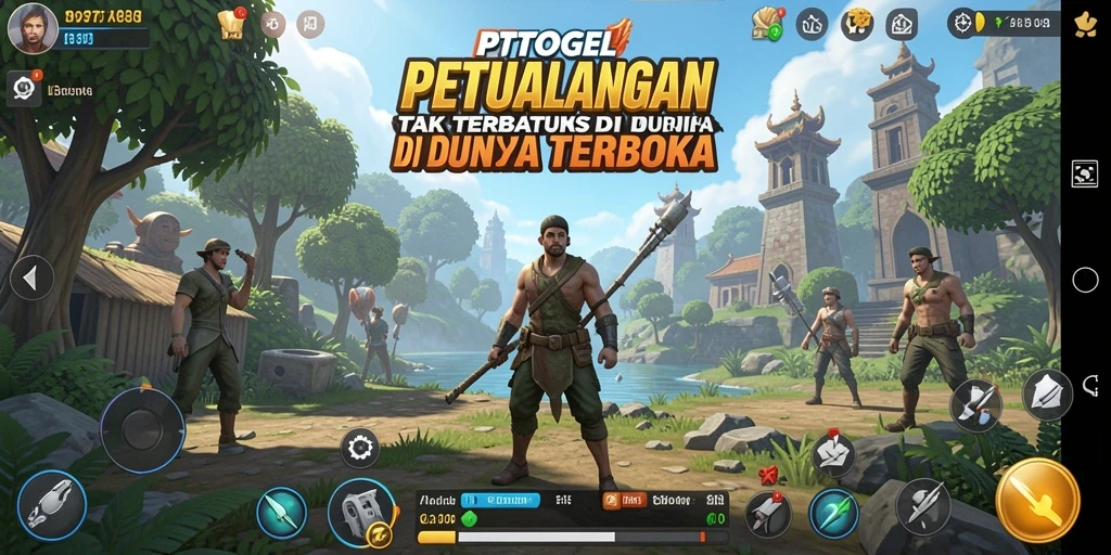 Screenshot gameplay PTTOGEL menampilkan suasana dunia terbuka yang memukau.