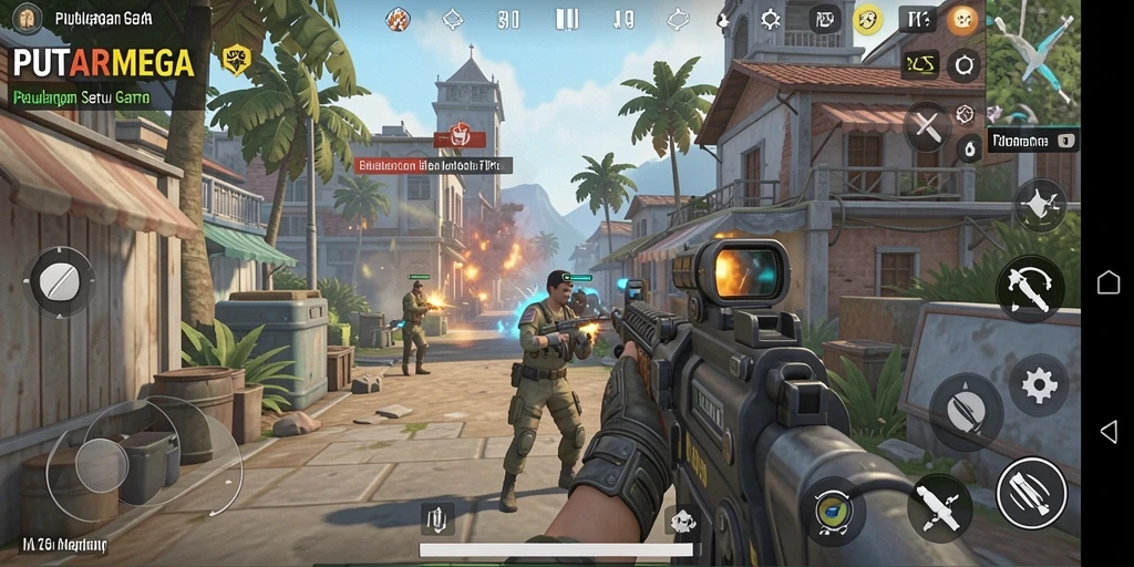 Screenshot menampilkan aksi seru gameplay TPS PUTARMEGA.